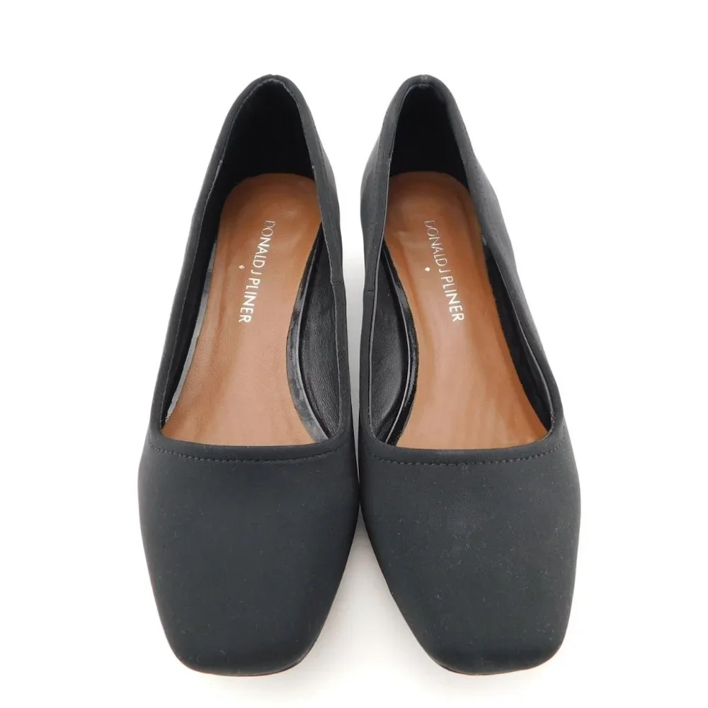 DONALD J. PLINER Black Micro Fiber Slip-on Wedged Flats 5